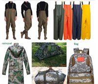Tissu durable enduit de PVC nylon à haute résistance à la déchirure pour imperméable/tablier/combinaison de pêche/vêtements de protection
