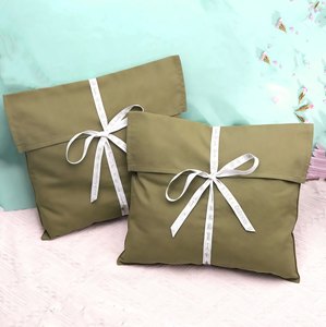 Bolsa de Embalaje de Algodón Orgánico de Alta Calidad para Joyería, Peine y Espejo, con Cinta y Logotipo Personalizado Impreso, Bolsa de Muselina - Product Image 1