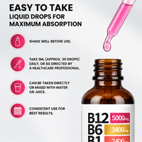 Vente en gros personnalisée : Gouttes de Vitamine B12+B6 et Pommade Stimulante Immunitaire pour Adultes – Multivitamines Énergisantes Sans Ingrédients Artificiels