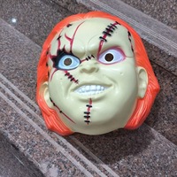 Masques en plastique Chucky sur le thème des films d'horreur pour Halloween Carnaval Masque de cosplay unisexe Accessoires effrayants pour hommes femmes Décoration