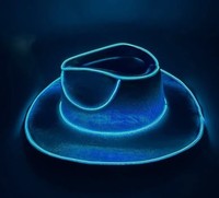 Rave Glowing Light up Bar Sombrero de vaquero LED Luminoso Novia Cowgirl Cap NightClub Despedida de soltero Props Sombrero de neón Suministros para festivales