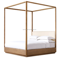 2024 New King Size Holzrahmen Doppelbett möbel bequemes Design Massivholz Baldachin Betten für Wohnzimmer