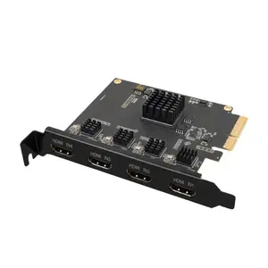 Kartu penangkap PCIE 1080p 60fps 4 saluran, adaptor kompatibel HDMI kartu Video Streaming siaran langsung OBS