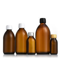 30ML 60ML 100ML 150ML 200ML 250ML Bouteille de sirop contre la toux en verre ambré rond avec bouchon en plastique