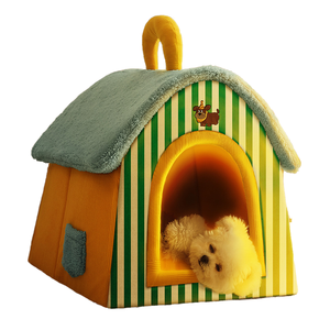Perrera Tela ecológica Invierno Cálido Cerrado Perro pequeño Mascota Nido de peluche especial Extraíble Lavable Cuatro estaciones Cama universal para mascotas - Product Image 1