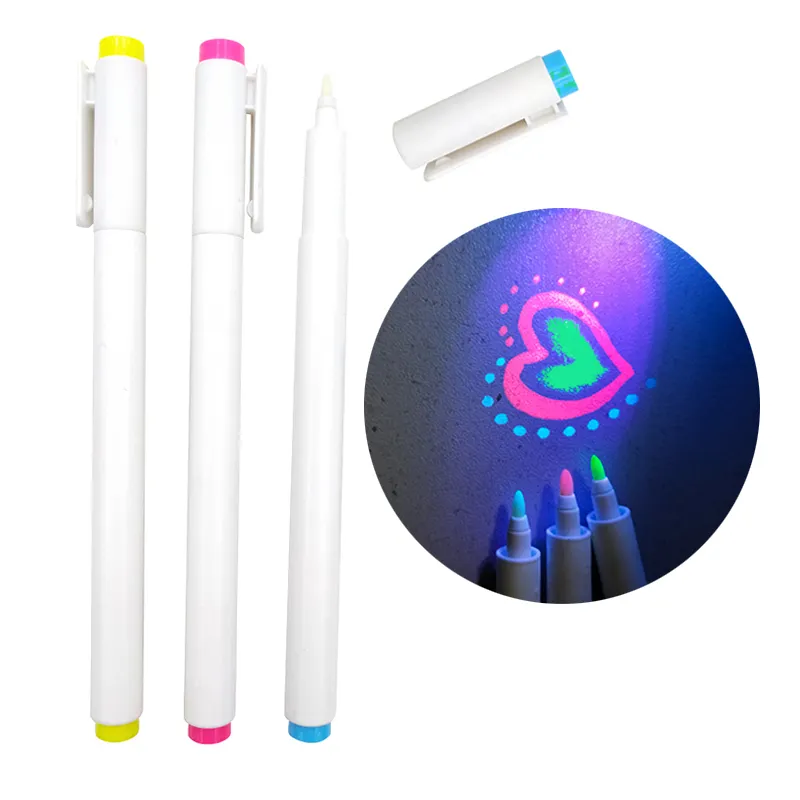 3 colori UV luce pennarelli penna magica messaggio segreto tessuto marker uv invisibile inchiostro sparente MARKER UV