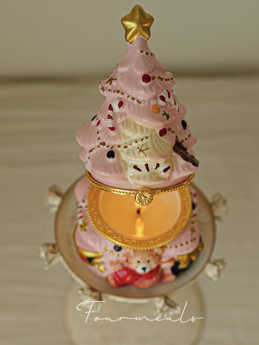 Thé à la pêche - Sapin de Noël rose