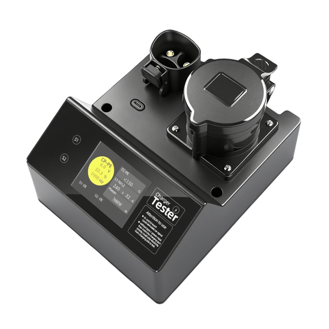 NACS EV New Type2 Charger Station Tester for Tesla SAE J1772 Compliant 2 Plug Detection 16A/32A Adaptor 110-250V AC 1 Year