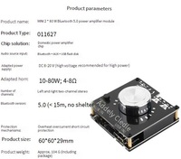 Placa de amplificador Digital HIFI Bluetooth 5,0 de doble canal, 80W * 2, compatible con entrada de Cable de Audio de disco U, 30W * 2 ICs, 80W * 2 ICs