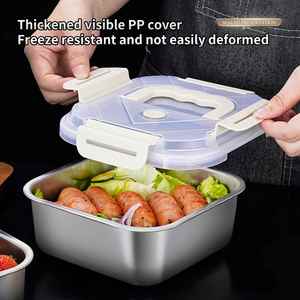 กล่องเตรียมอาหารสแตนเลสสตีลทันสมัย ป้องกันการรั่วซึม พกพาสะดวก ภาชนะเก็บอาหารดีไซน์โลหะ สำหรับใช้ในบ้าน - Product Image 4