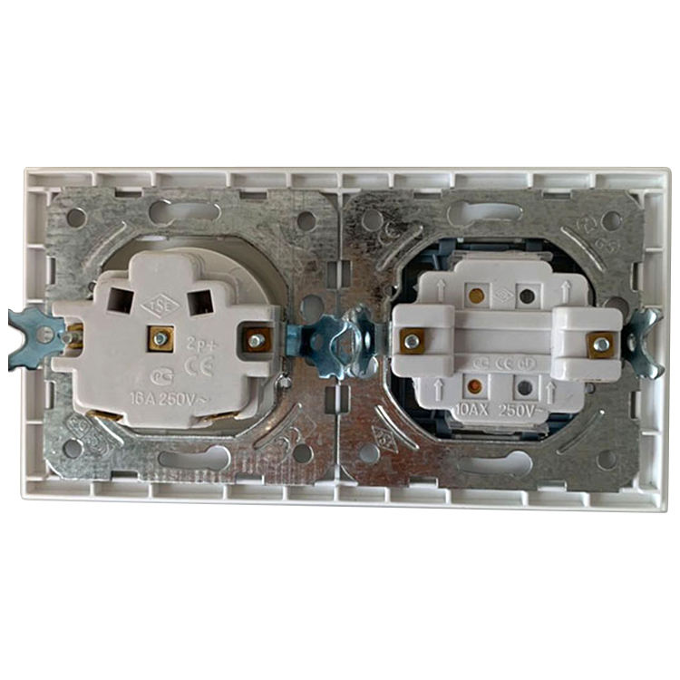 New Arrival Crystal Glass Panel Socket 10A EU Electric Switch Socket Eu Standard Switches Sockets