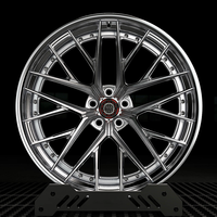 Velg Alloy Forged 2 Piece 18 19 20 Inch 5x114.3 untuk Mustang S550, Roda Aluminium dengan Permukaan Brushed dan Bibir Poles