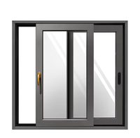 Ventanas Abatibles Modernas de Aluminio con Apertura Horizontal, Mosquitera Plegable de Acero Inoxidable, Cortina Colgante Resistente al Viento