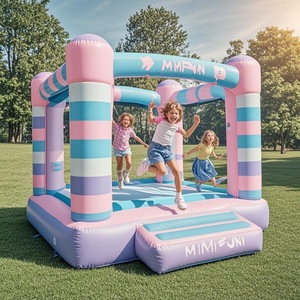 Material transpirable, casa de rebote inflable para niños, parque de atracciones, Castillo travieso que garantiza un juego cómodo en el jardín al aire libre - Product Image 5