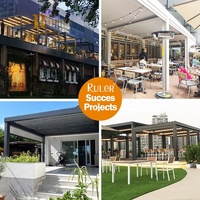 Pergola bioclimatique motorisée en aluminium rétractable avec toit à lamelles imperméable pour l'extérieur