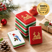 Ensemble de Mahjong Américain Festif de Noël, 160 Tuiles, Motif Casse-Noisette, Mahjong en Acrylique Gravé Personnalisé pour Club Social