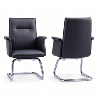 Chaise de bureau exécutive moderne ergonomique confortable à hauteur réglable avec base en acier et revêtement en cuir PU pivotante pour la maison et les bureaux professionnels