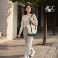 Sac fourre-tout en toile de coton avec logo personnalisé, sac d'épicerie bicolore réutilisable, sac à main à bandoulière avec poche avant pour un usage quotidien