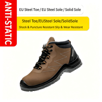 Chaussures de sécurité montantes en cuir de vachette certifiées CE, antistatiques, anti-choc et anti-perforation pour hommes, idéales pour l'industrie du soudage et la protection au travail.
