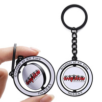 Porte-clés en métal personnalisé, alliage de zinc, logo émaillé, rotatif à 360 degrés, vente en gros pour collection et usage quotidien