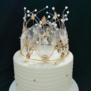 มงกุฎตกแต่งเค้กแต่งงานสุดหรูสำหรับตกแต่งหน้าเค้กสำหรับงานแต่งงานตกแต่งเค้กมงกุฏ - Product Image 6