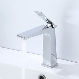 Grifos de Lavabo de Latón Premium con Acabado Cromado, Monomando, Montaje en Cubierta, Cerámica, Sin Plomo, Funcionamiento Silencioso, para Hotel, Apartamento - Product Image 1