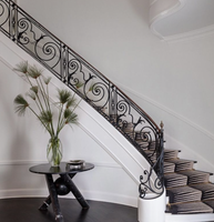 Prima en fer forgé personnalisé de haute qualité maison escalier clôture meilleur prix garde-corps en fer forgé
