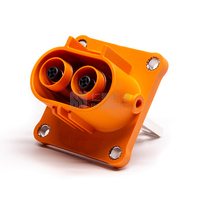 Connecteur EV Amphenol HVSL1000022A1H8, 2 pôles, haute tension HVIL, 10 mm, 250 A, boîtier orange, montage sur réceptacle, protection IP67, automobile