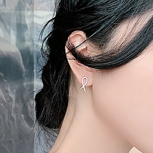 Eleganti Orecchini a Perno con Cuori Intrecciati, Stile Coreano, Gioielli da Donna alla Moda, per Uso Quotidiano, Regalo Chic - Product Image 4