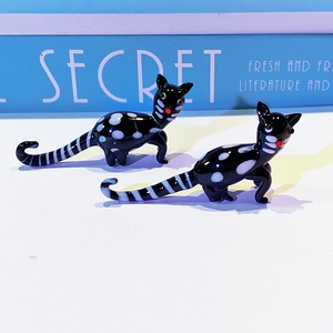 Adorno de cristal de gato negro hecho a mano para Halloween, Navidad, decoración del Día de San Valentín, regalo artesanal colorido, figurita de gato - Product Image 5