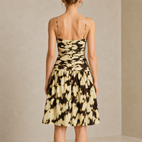 Robe Midi Élégante Personnalisée pour Fête d'Anniversaire, Robe Formelle de Créateur pour Femme, Robe Courte Européenne à Taille Empire, Robes Décontractées d'Été pour Femmes