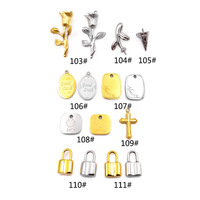100 diseños más colgante de acero inoxidable de oro de 18 quilates para collar, pulsera y fabricación de joyas DIY | Impermeable e hipoalergénico