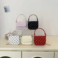 Mini sacs à bandoulière coréens pour enfants toutes saisons en PU, motif à pois, jolis sacs à main pour filles
