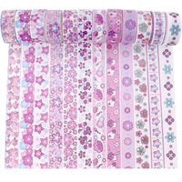 12 rouleaux de 15mm de large Sakura décoratif Washi ruban de masquage ensemble pour bricolage diamant Art, journaux, planificateurs, Scrapbook, emballage