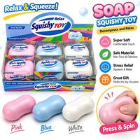 Entrepôt USA 2026 Balle anti-stress souple et croustillante en forme de savon, jouet sensoriel ASMR à récupération lente en TPR, vente en gros