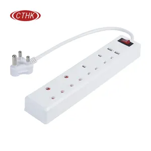 south africa plug 4 ac outlets electric extension board with usb port, usb power strip