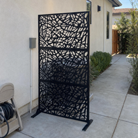 Fabricant de panneaux de clôture de jardin en acier galvanisé découpé au laser sur mesure, style Art Déco, revêtement noir en poudre, pour l'extérieur
