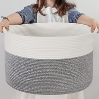 Panier de rangement pour linge de bébé en corde de coton avec logo personnalisé panier de rangement pour couverture de chambre à coucher en corde de coton avec poignée