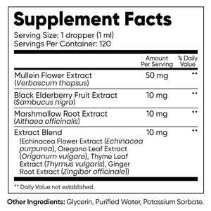 Oem nhãn hiệu riêng mullein lá chiết xuất chất lỏng giọt hỗ trợ hô hấp giữ gìn sức khỏe tự nhiên Halal Hữu Cơ mullein giọt - Product Image 2