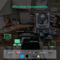 Sistema de Cámara PTZ TONGVEO con Zoom Óptico de 12X, Seguimiento Automático por IA, 1080P 60fps/4K para Transmisión en Iglesias, Videoconferencias en Línea