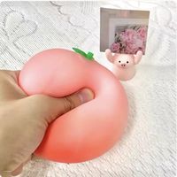 Lot de 12 jouets anti-stress mignons en forme de pêche, en PU à rebond lent, jouets sensoriels à presser en forme de fruits, non toxiques, doux, pour enfants et bureau, cadeau