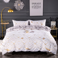 Parure de lit trois pièces personnalisable de qualité supérieure, texture estampée or, impression numérique, fibre chimique 40 fils, 400 fils/cm², style européen
