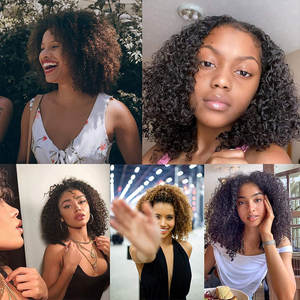 Perruques <span class=keywords><strong>Afro</strong></span> Kinky Curly en Cheveux Humains, Perruques Lace Front 13x4 Pré-Pluckées Remy avec Dentelle HD Transparente pour Femmes Noires - Product Image 6
