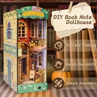 Kit de bricolage Book Nook : Maison miniature avec éclairage LED, insert pour étagère, décoration, serre-livres, loisirs créatifs, puzzle 3D en bois, jouet éducatif