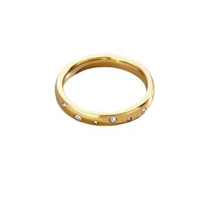 Vente en gros de nouvelles bagues en or de couleur or, serties de diamants de laboratoire, design classique et simple, alliage de métal précieux pour femmes, bijoux de tous les jours - Product Image 2