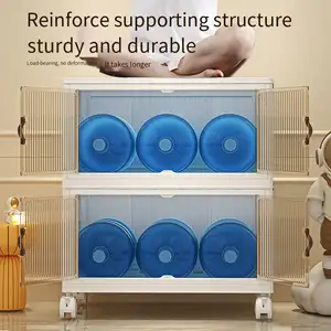 High Quality Foldable Plastic Storage Cabinet Modern Square Design Collapsible Storage Container With Wheels