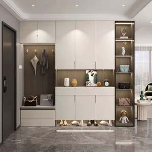 Mueble de Salón con Zapatero Integrado para Porche, Tamaño Personalizado, Diseño Moderno, Muebles de Salón de Tablero de Partículas Ecológico - Product Image 1