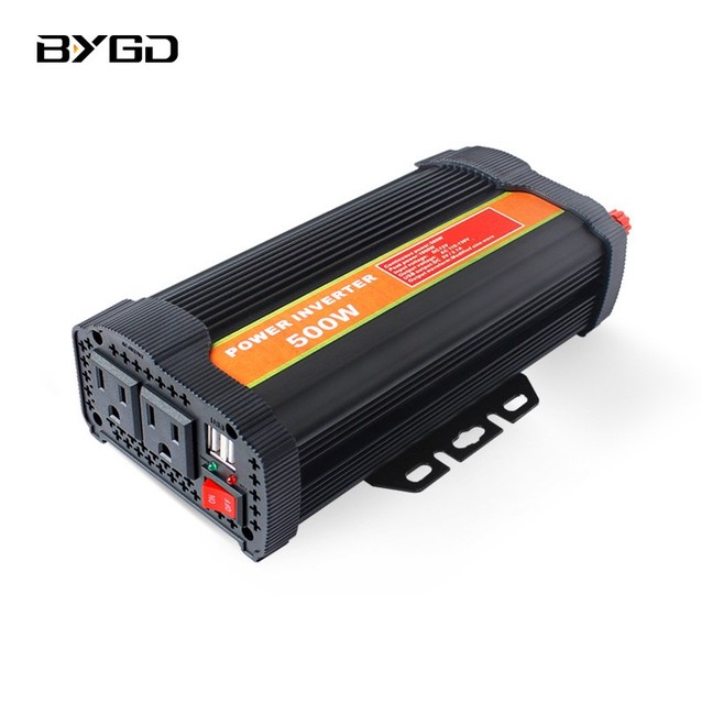 BYGD 500W Hybrid Solar Power Inverter 12V/24V DC to AC 110V-220V Automotive Home Use Modified Sine Wave Single Output