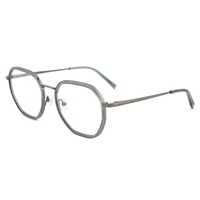 Yc Luxe Grijs Zwart Heren Windsor Slanke Acetaat Wrap Met Metalen Combinatie Brillen Frames Retro Brillen Voor Mens Womens