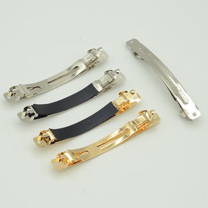 Barrettes françaises en métal <span class=keywords><strong>doré</strong></span> en deux parties de 8cm avec tube en caoutchouc noir Clip France <span class=keywords><strong>Barrette</strong></span> à <span class=keywords><strong>cheveux</strong></span> à pression DIY Accessoires de <span class=keywords><strong>cheveux</strong></span> pour femmes - Product Image 1